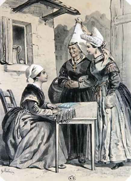 Lacemakers of Caen in Normandy - view 1