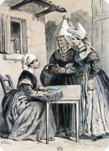 Lacemakers of Caen in Normandy by Francois-Hippolyte Lalaisse