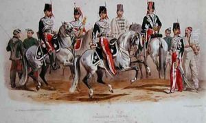 French Cavalrymen at the time of the Second Empire by Francois-Hippolyte Lalaisse