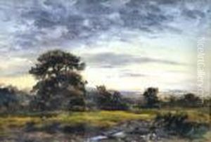 Landscape Study With Trees Rising In Background by Wycliffe Egginton