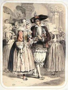 Bride and Groom from the Saille Region France by Francois-Hippolyte Lalaisse