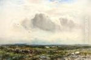 A Herd Of Wild Ponies On Moorland by Wycliffe Egginton