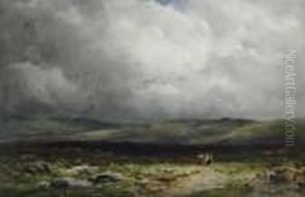Moorland Scene With Figures - view 1
