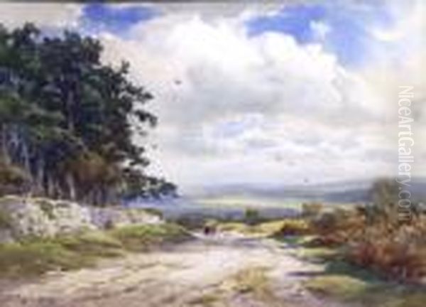 Country Road With Couple Walking - view 1