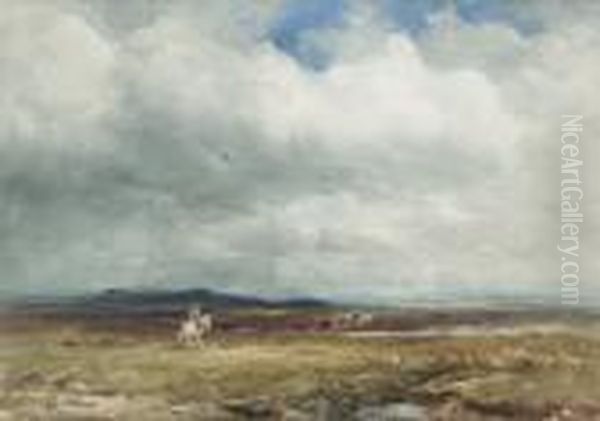 A Cloudy Moorland; Collecting The Flock - view 1