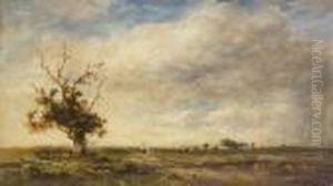 Mother And Child In An Extensive Pastoral Landscape by Wycliffe Egginton