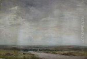 Driving Sheep On A Moorland Road by Wycliffe Egginton