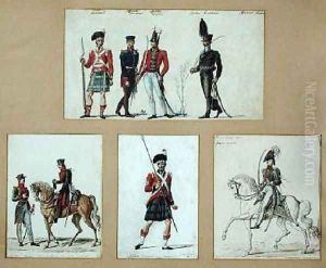 The uniforms of Scottish soldiers and Prussian by Pierre Antoine Lesueur