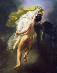 Boreas abducting Oreithyia by Joseph Ferdinand Lancrenon