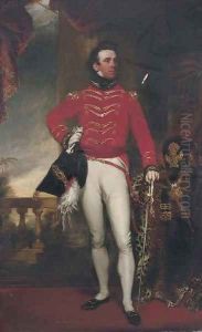 Portrait of Major Garnham, full-length, in dress uniform by Samuel Lane