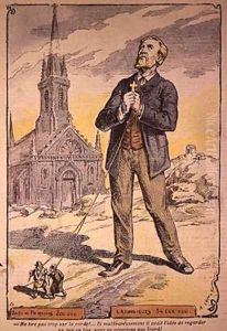 Caricature from the Catholic magazine Le Pelerin referring to the French Governments Policy of Laicisation in the early twentieth century by A Lemot