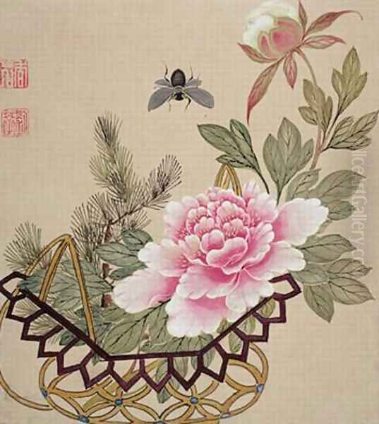 One of a series of paintings of flowers and insects 3 - view 1