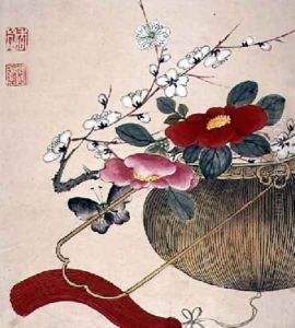 One of a series of paintings of flowers and insects 2 by Hua Liu