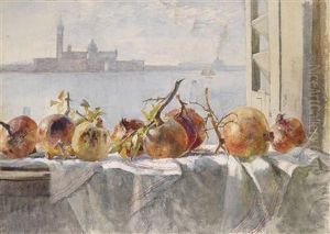 A Pomegranate On A Window Sill