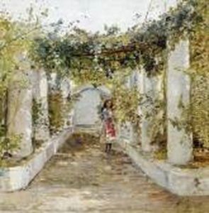 Madchen In Einer Pergola In Capri