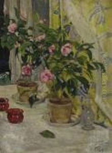 Stillleben Mit Kamelienstocken. by Marie Egner