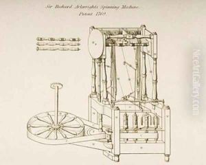 Drawing of Sir Richard Arkwrights Spinning Machine