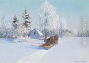Returning Home On Thesleigh by Andrei Afanas Evich Egorov