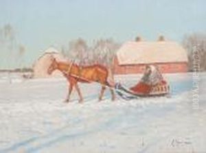 Horse-drawn Sleighwith Couple