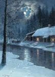 Chaumiere De Nuit by Andrei Afanas Evich Egorov