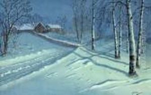 Paysage Sous La Neige. by Andrei Afanas Evich Egorov