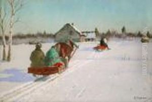Le Voyage En Traineau Aux Premieres Neiges by Andrei Afanas Evich Egorov