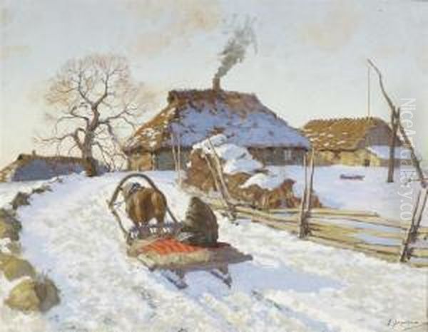Carriage In A Winter Landscape - view 1