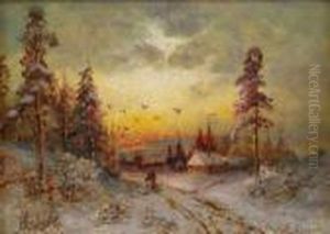 Sunset In A Winter Landscape