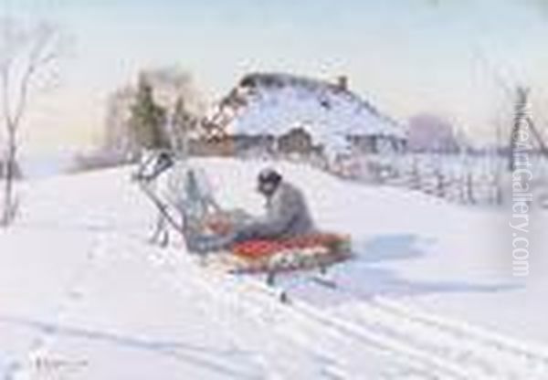 A Village In Winter - view 1