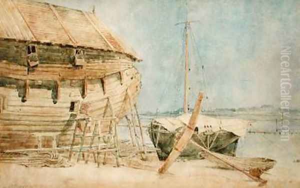 Beached Boats along the Seine - view 1
