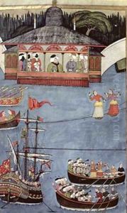Nautical Festival before Sultan Ahmed III 1673-1736 from Surname by Vehbi by Levni