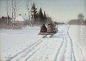 A Sleigh Returning To The Farmstead by Andrei Afanas Evich Egorov