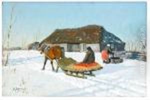 A Pair Of Winter Landscapes With Horses