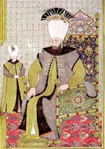 Sultan Ahmet III 1673-1736 and the heir to the throne by Levni