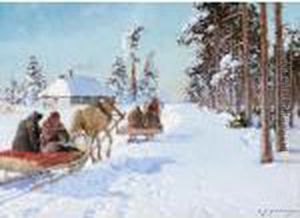Sleigh Ride Through The Snow by Andrei Afanas Evich Egorov