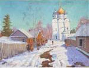 Peasants By A Russian Church