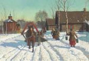 Riding A Troika Through A Sunlit Village