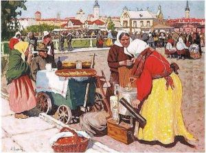 Tea In The Market Place by Andrei Afanas Evich Egorov