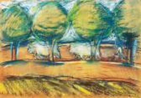 Ploughing With Four Oxes, Around 1926 - view 1