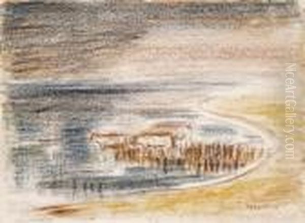 Reed By The Lake Balaton (cows) - view 1