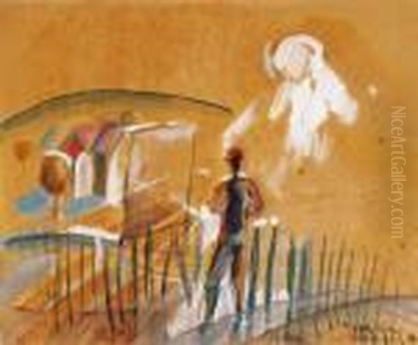 Painter In The Badacsony Landscape - view 1