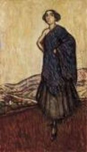 Lady In Landscape (ficicky Ida) by Jozsef Egry