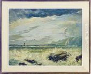 A Distant Ship In Rough Seas by Louis Michel Eilshemius