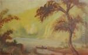 Boater On A Mountain Lake