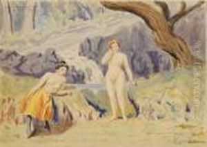 Landscape With Two Female Figures by Louis Michel Eilshemius
