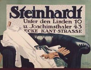 Advertisement for Steinhardt gentlemens outfitters in Berlin 1912 by Hans Lindenstaedt