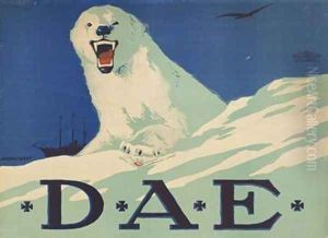 Promotion poster for the German Arctic expedition 1913 by Hans Lindenstaedt
