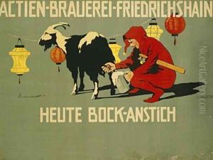 German advertisement for Bock beer by Hans Lindenstaedt