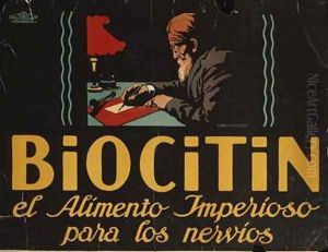 Spanish advertisement for Biocitin nerve medicine 1908 by Hans Lindenstaedt