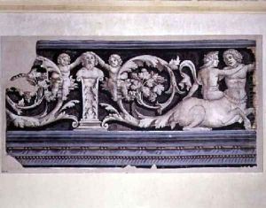 Fragment of a fresco with mythological decoration 2 by Lorenzo Leonbruno